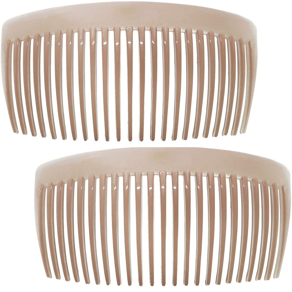 Paris CP2912 French Side Combs Large Curved, Nude French Twist Hair Combs